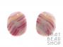 Light Pink Banded Agate Oval Pendant - 14